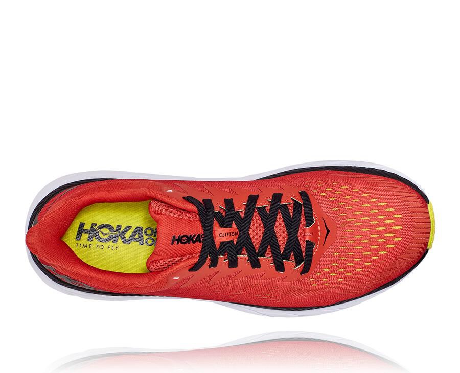 Hoka One One ランニングシューズ メンズ 赤 - クリフトン 7 - GK4617098